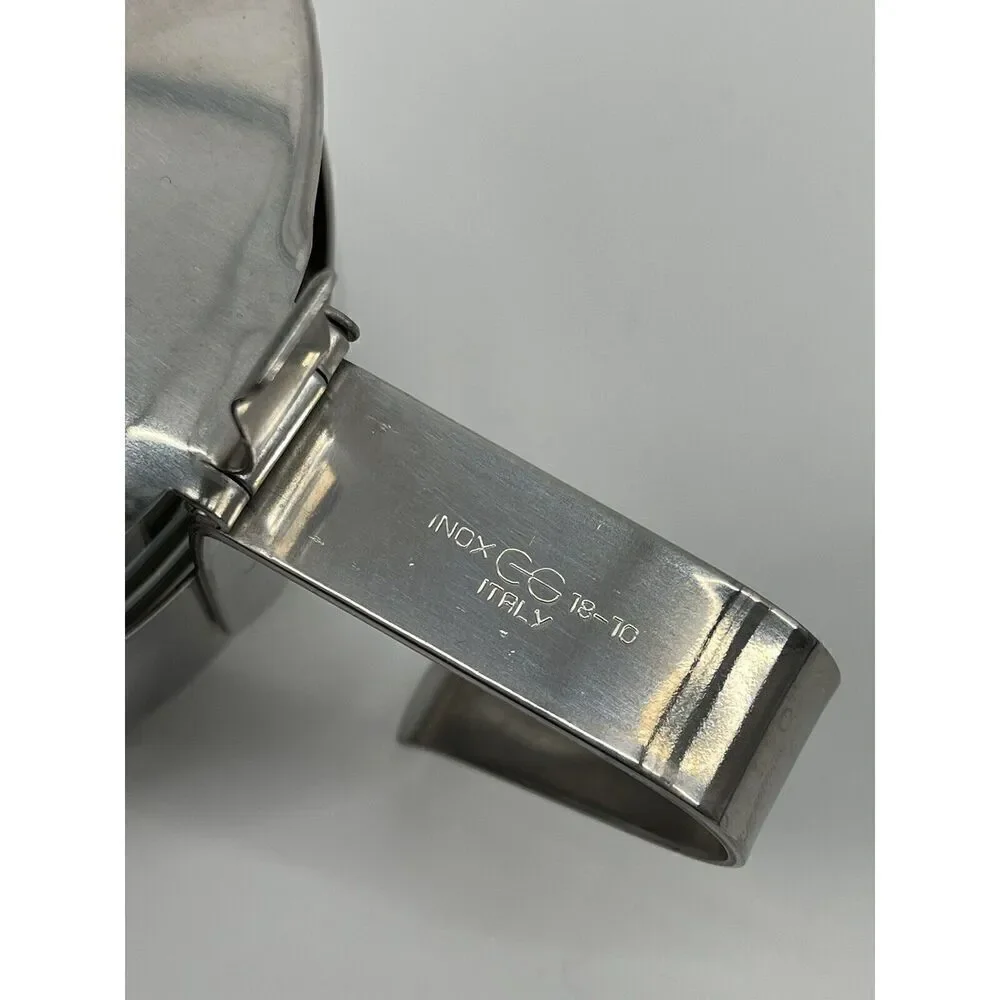 VTG Inox Italy Hinged Lid 18-10 Stainless Glass Sugar Parmesan Williams Sonoma